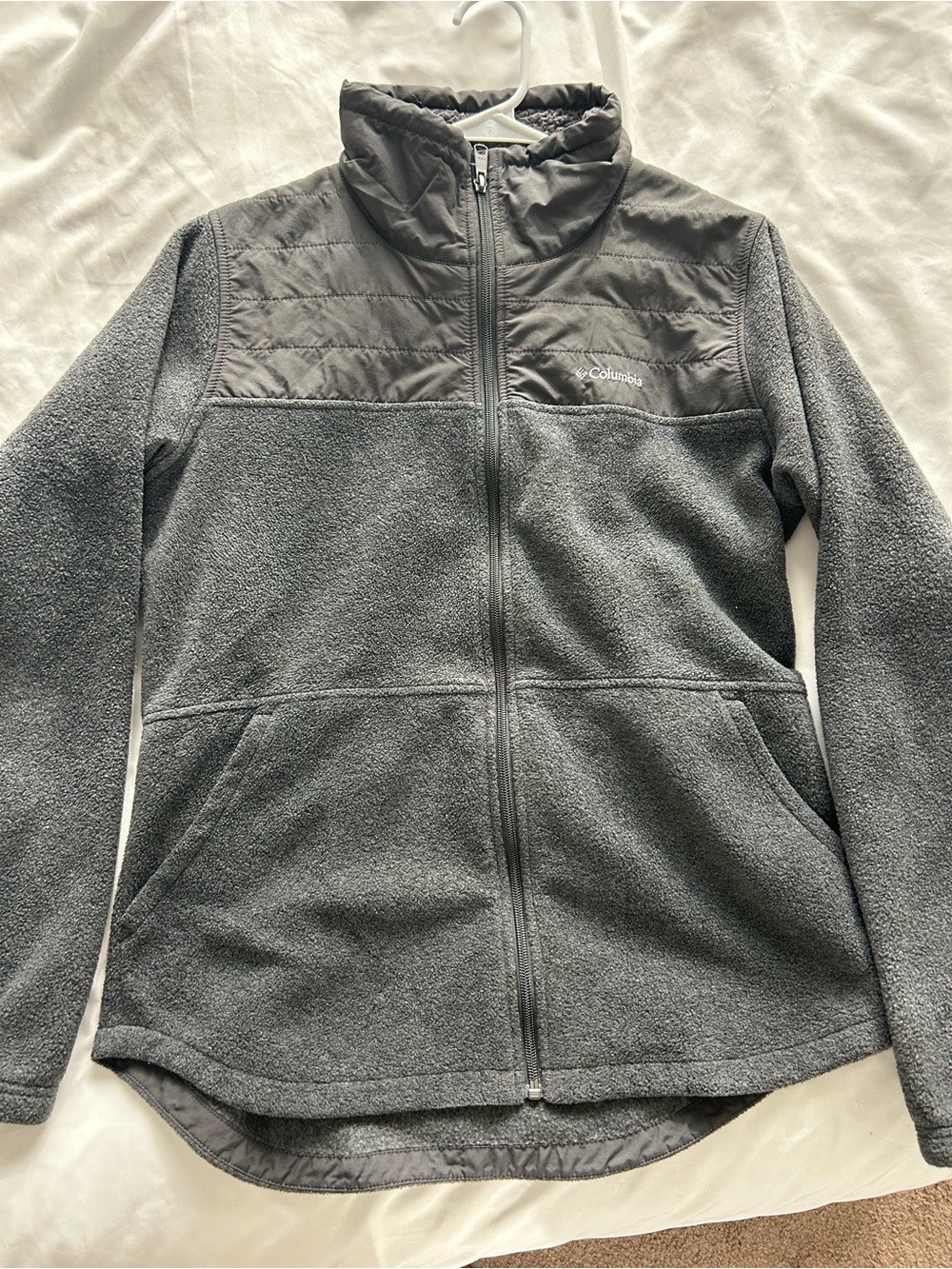 Columbia Full-Zip Grey Fleece Jacket - Medium